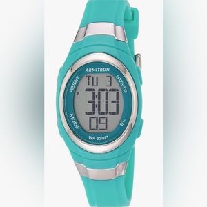 Water resistant turquoise armitron pro sport digital watch